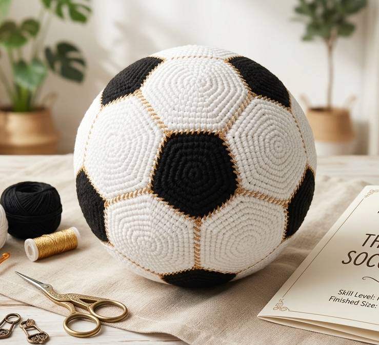 Classic Geometric Soccer Ball Crochet Pattern - Championship Edition