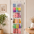 Hanging Yarn Storage Organizer with 6 Zippered Closure Compartments