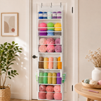 Hanging Yarn Storage Organizer with 6 Zippered Closure Compartments