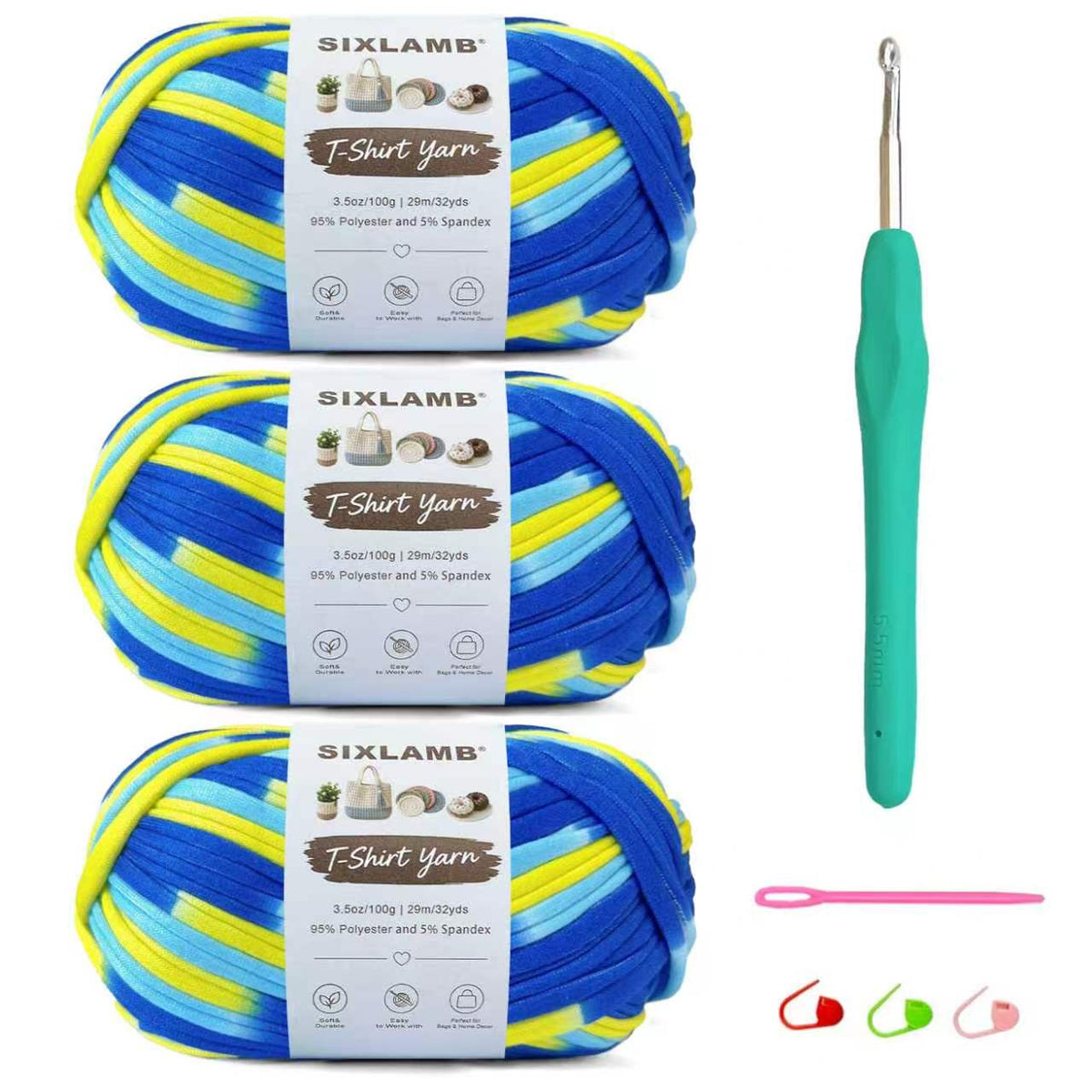 Beginner-Friendly Elastic Fabric Yarn,T Shirt Yarn for Bag, Basket, Blanket
