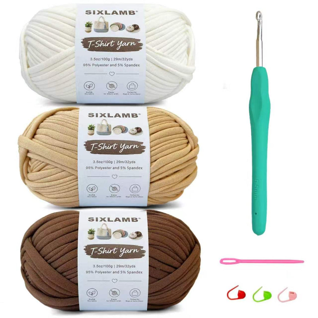 Beginner-Friendly Elastic Fabric Yarn,T Shirt Yarn for Bag, Basket, Blanket