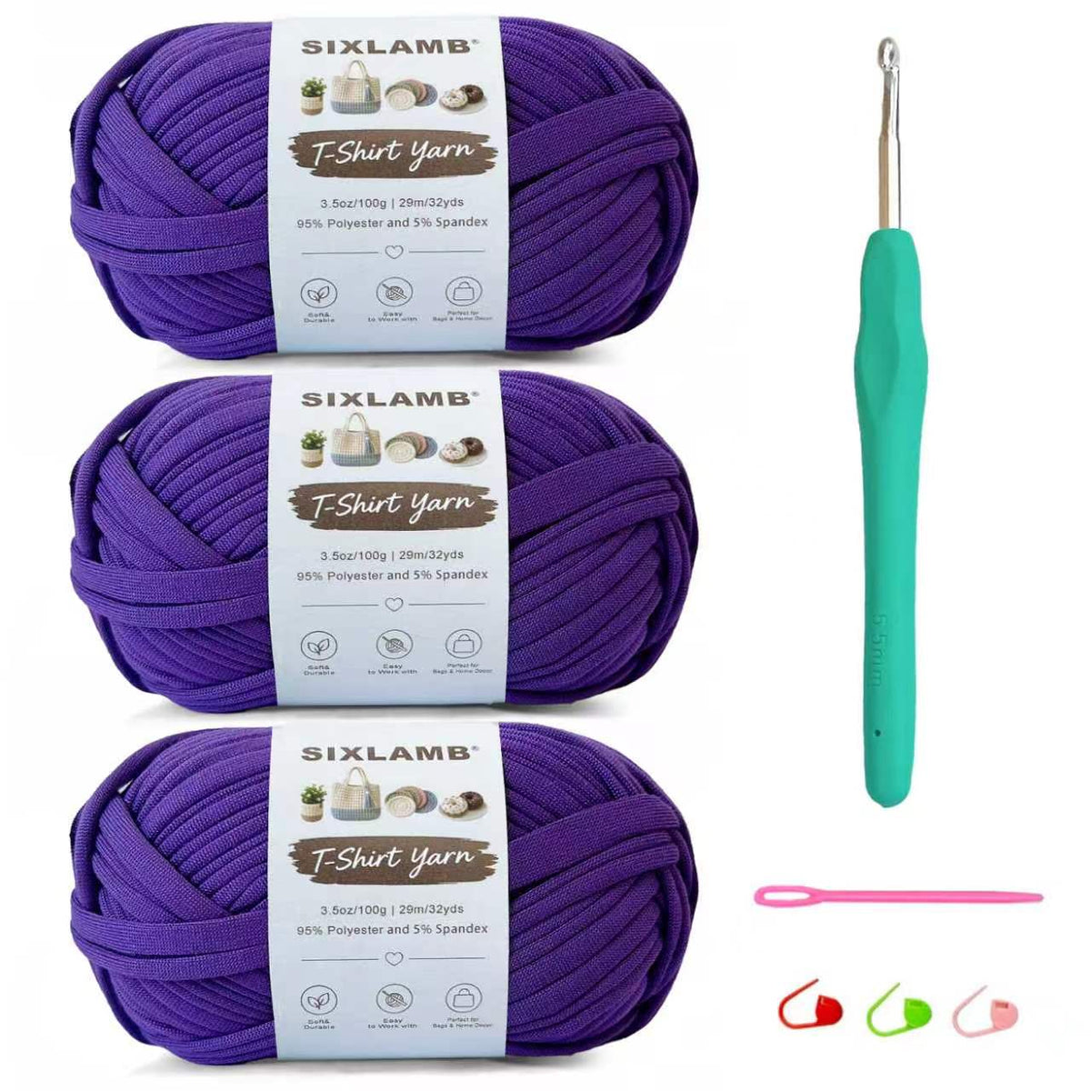 Beginner-Friendly Elastic Fabric Yarn,T Shirt Yarn for Bag, Basket, Blanket