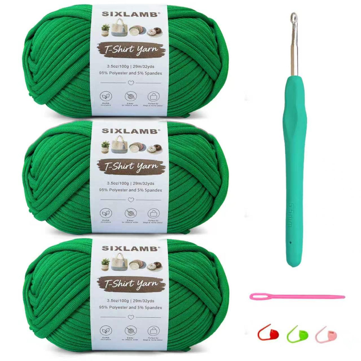 Beginner-Friendly Elastic Fabric Yarn,T Shirt Yarn for Bag, Basket, Blanket
