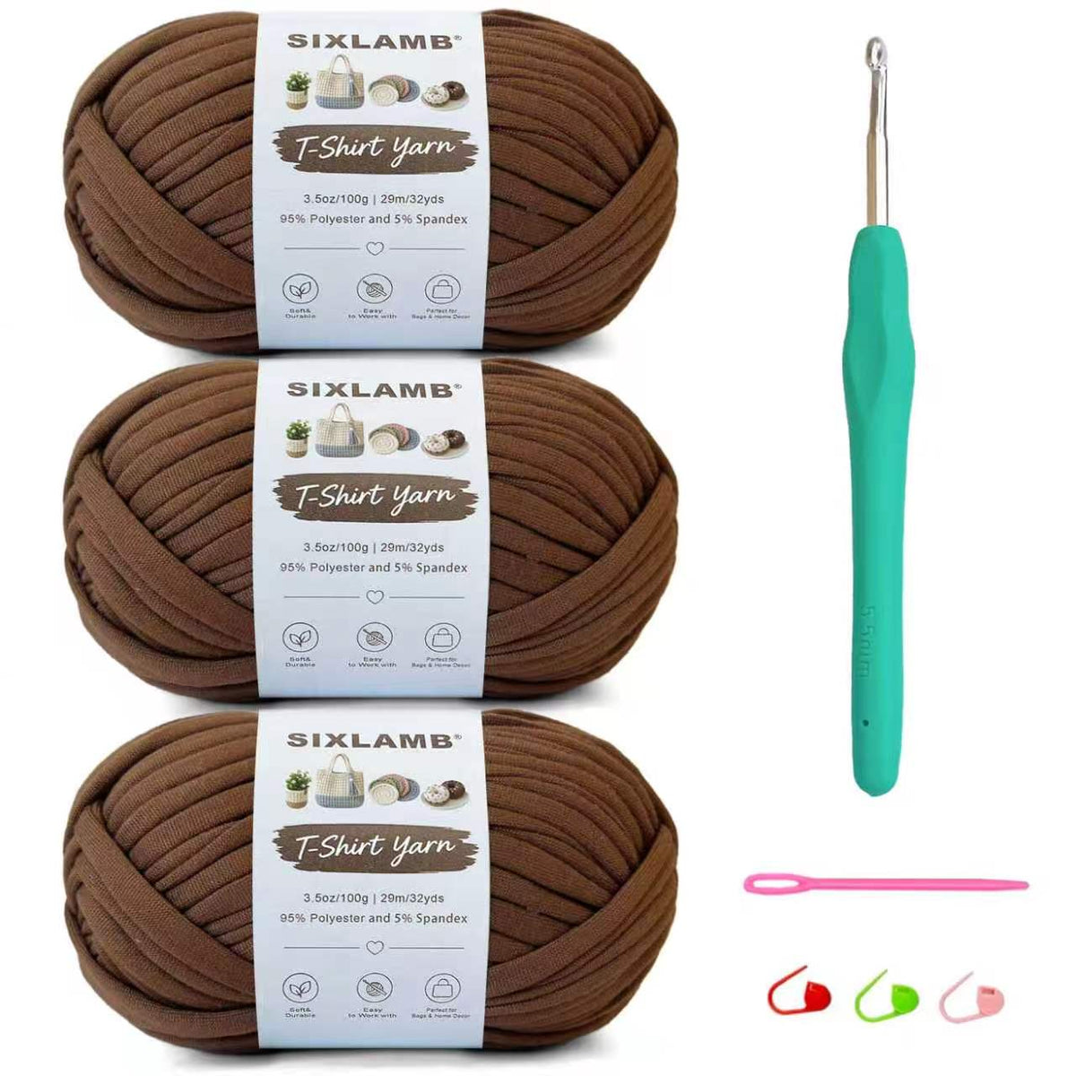 Beginner-Friendly Elastic Fabric Yarn,T Shirt Yarn for Bag, Basket, Blanket