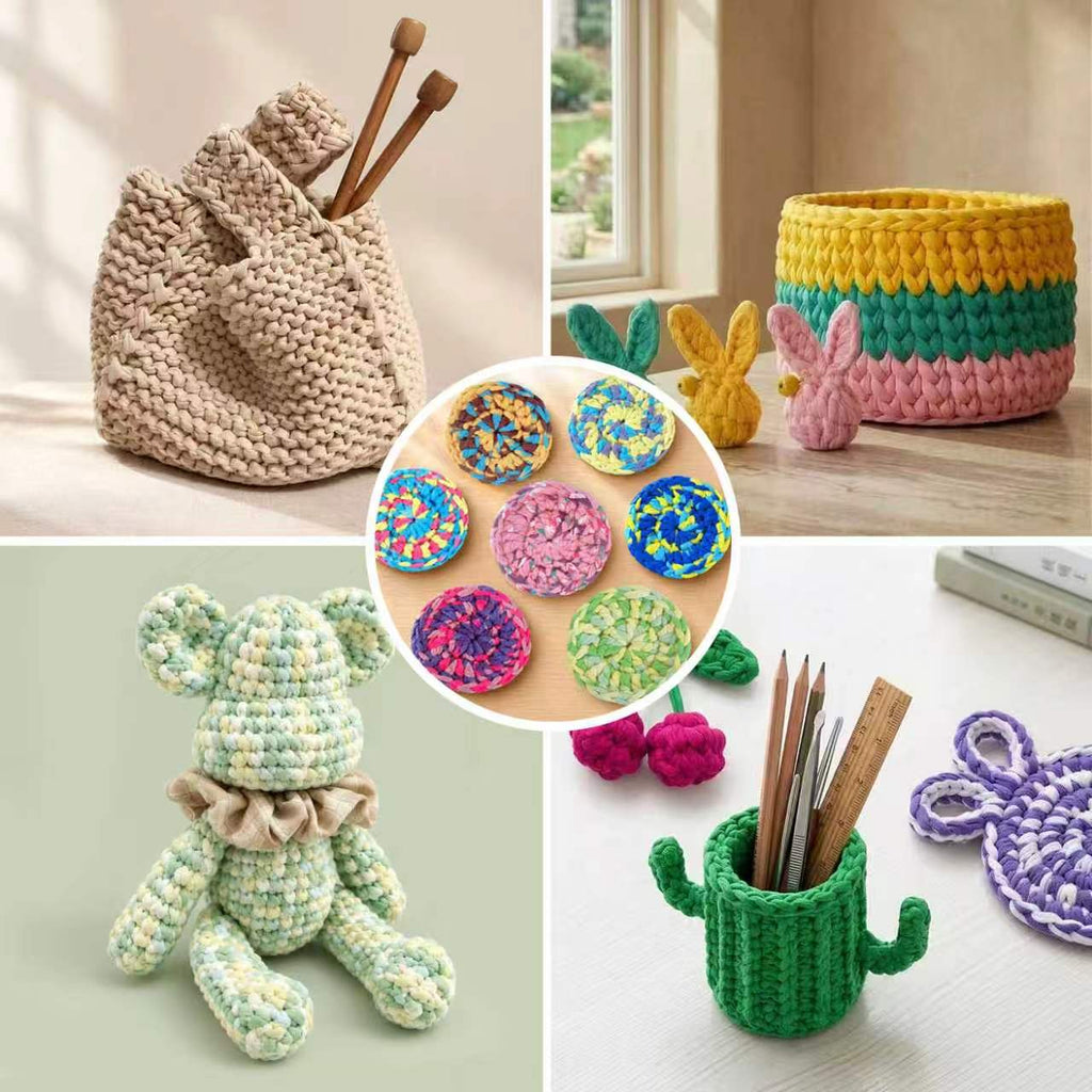 Beginner-Friendly Elastic Fabric Yarn,T Shirt Yarn for Bag, Basket, Blanket