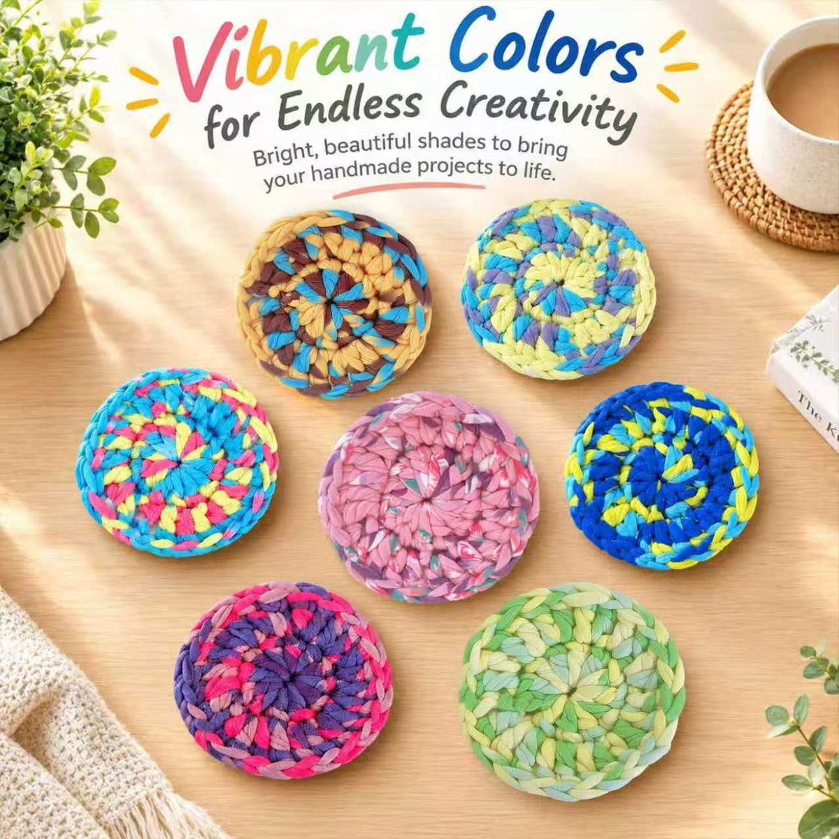 Beginner-Friendly Elastic Fabric Yarn,T Shirt Yarn for Bag, Basket, Blanket
