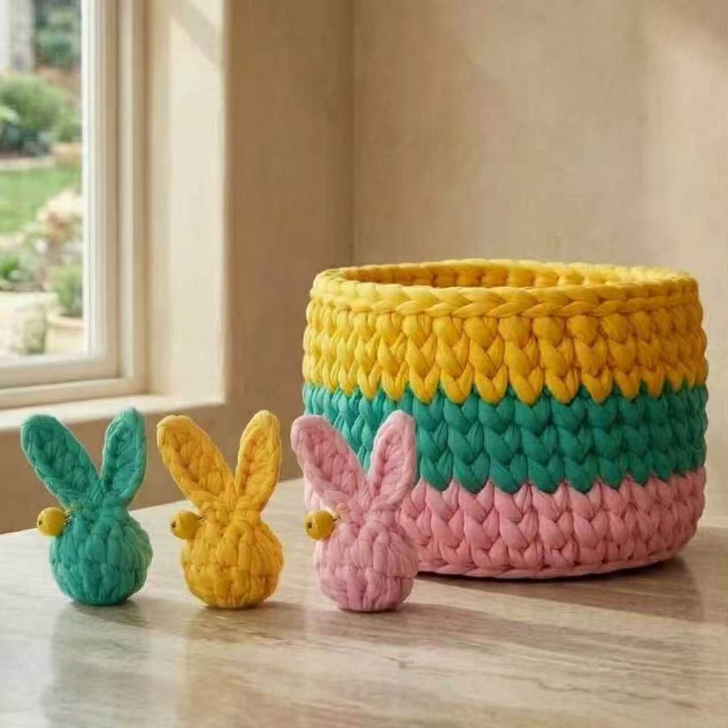 Beginner-Friendly Elastic Fabric Yarn,T Shirt Yarn for Bag, Basket, Blanket