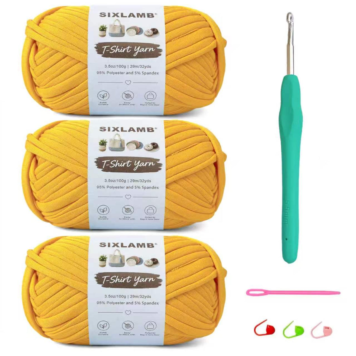 Beginner-Friendly Elastic Fabric Yarn,T Shirt Yarn for Bag, Basket, Blanket
