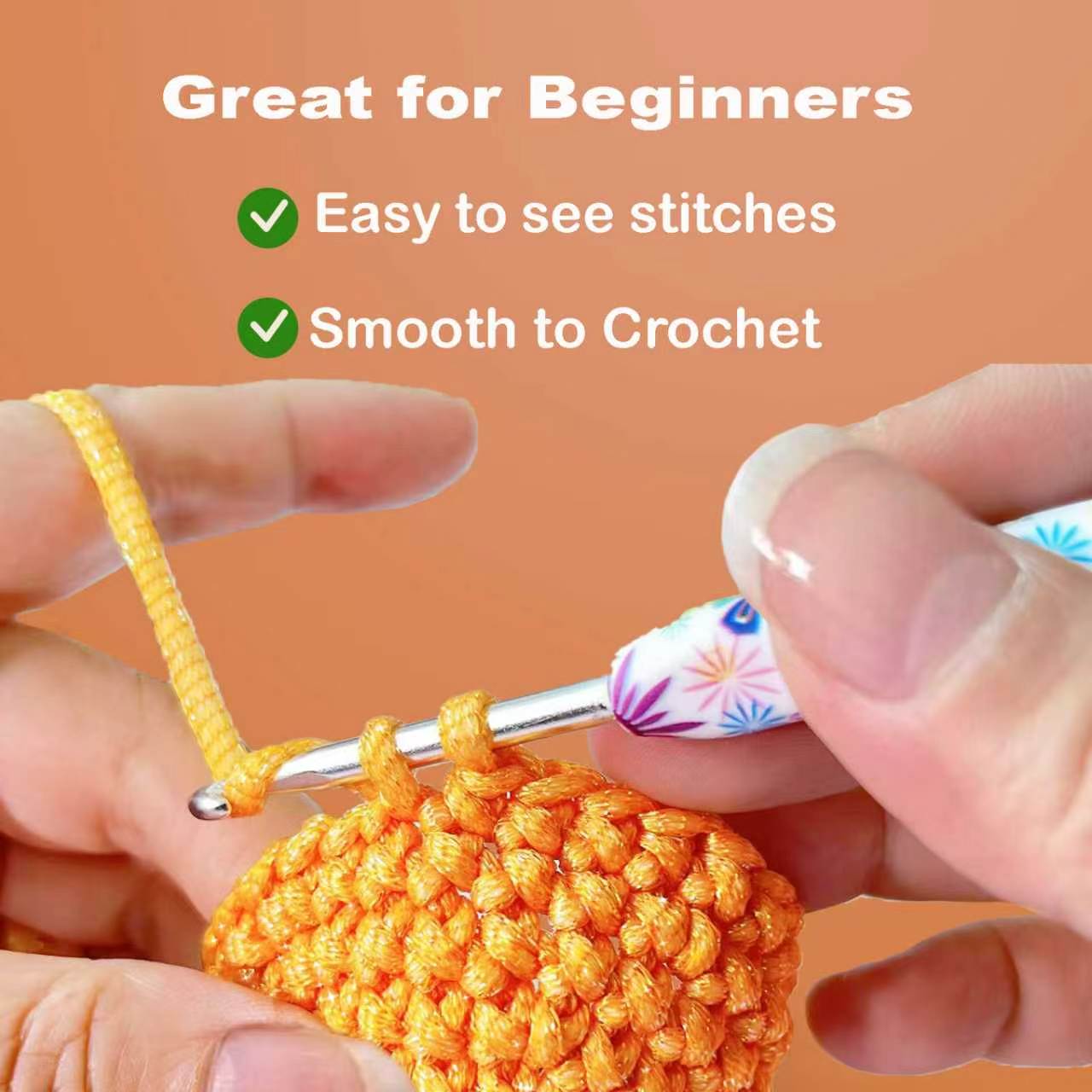 Metallic Sparkle Yarn for Crochet and Knitting with Easy-to-See Stitches