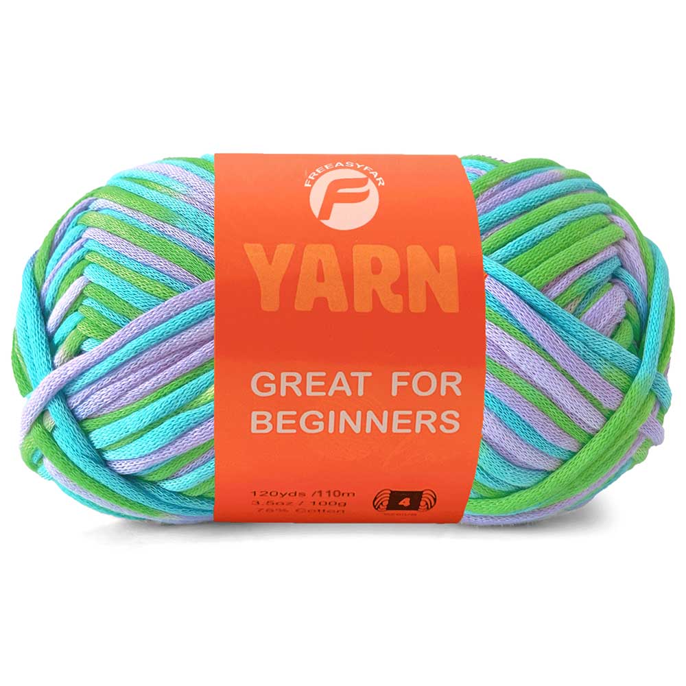 1 Pack 3.5oz/120yards,Beginner Easy Yarn for Crocheting and Knitting with Easy-to-See Stitches; Medium Weight #4(Variegated Color) Freeasyfar