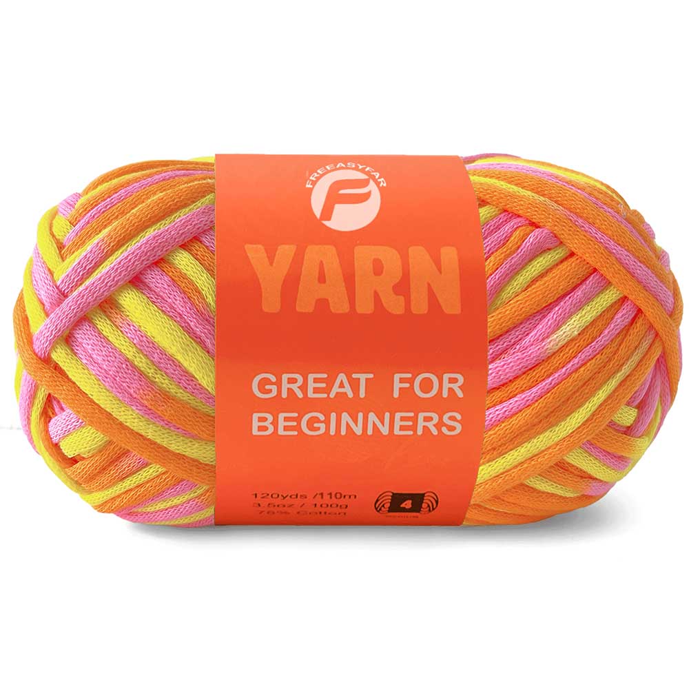 1 Pack 3.5oz/120yards,Beginner Easy Yarn for Crocheting and Knitting with Easy-to-See Stitches; Medium Weight #4(Variegated Color) Freeasyfar