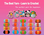 Beginner Crochet Kit - 4 Skeins Cotton Nylon Yarn with 4mm Hook & Essentials