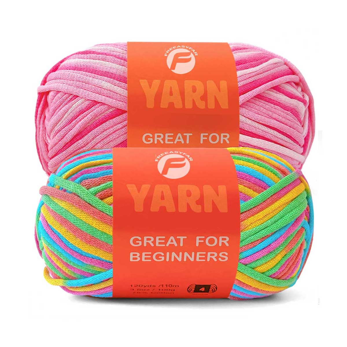 FREEASYFAR Beginner Yarn - No-Split Cotton Nylon Blend for Crochet