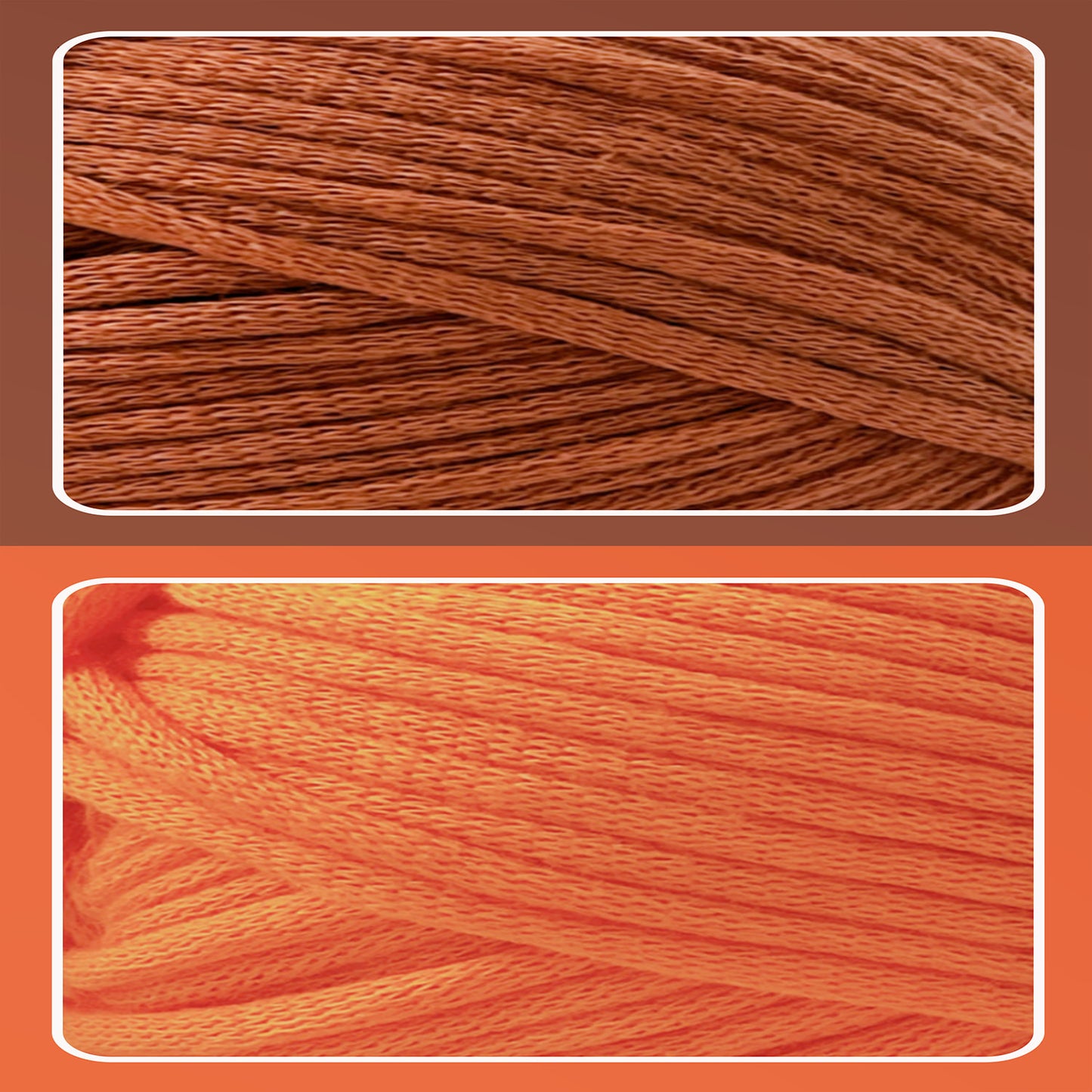 2 Pack Beginner Easy Yarn for Crocheting and Knitting; 2x120 yds Cotton Yarn for Beginner with Easy-to-See Stitches; Medium #4(Latte Love+Orange)