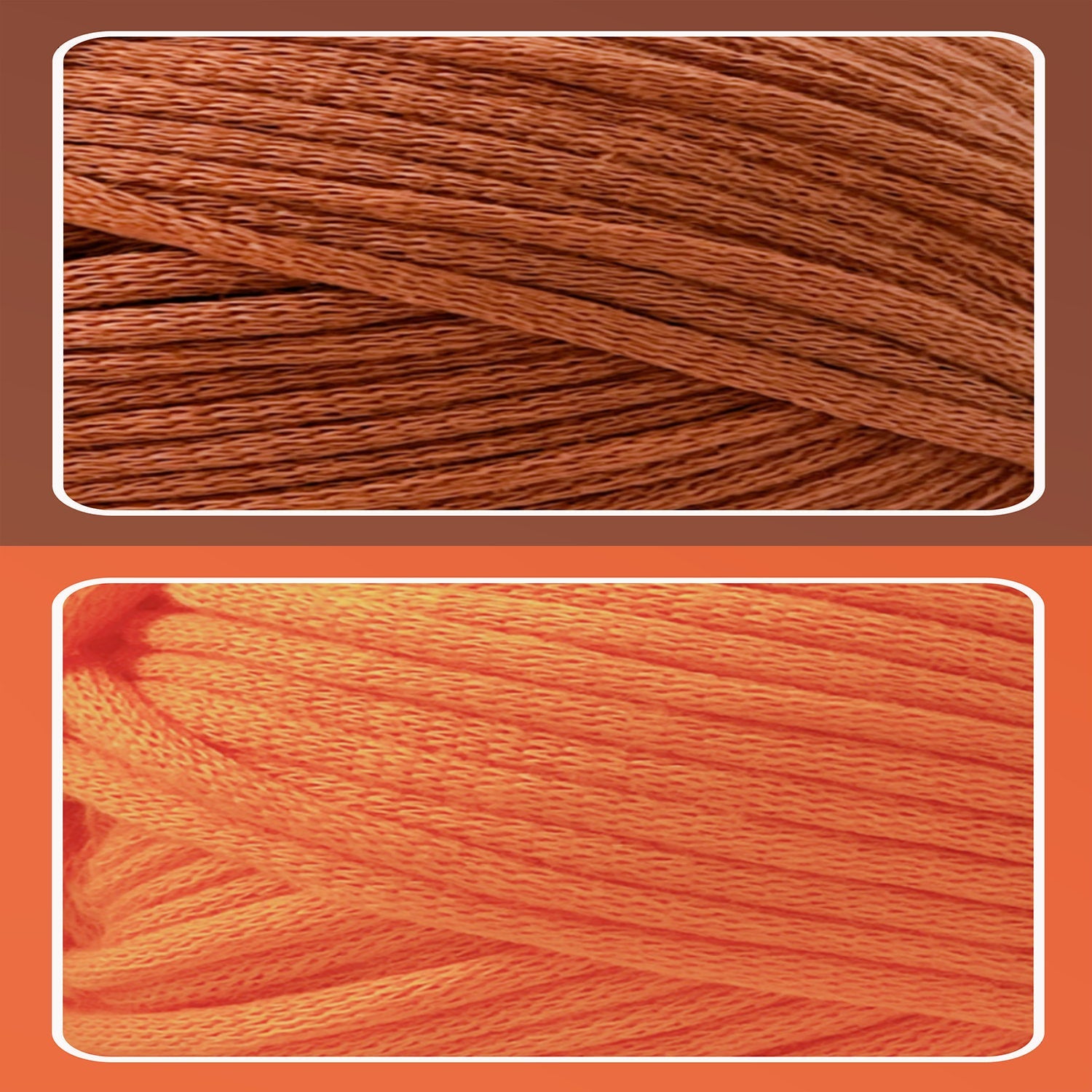 2 Pack Beginner Easy Yarn for Crocheting and Knitting; 2x120 yds Cotton Yarn for Beginner with Easy-to-See Stitches; Medium #4(Latte Love+Orange) Freeasyfar