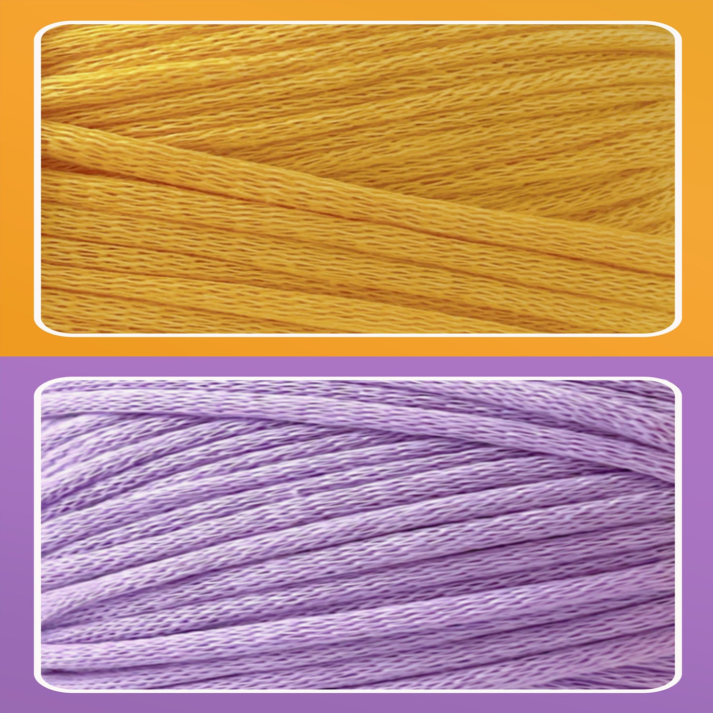 2 Pack Easy Yarn for Crocheting and Knitting; 2x120 yds Cotton Yarn for Beginner with Easy-to-See Stitches; Medium #4 (Yellow+Purple)