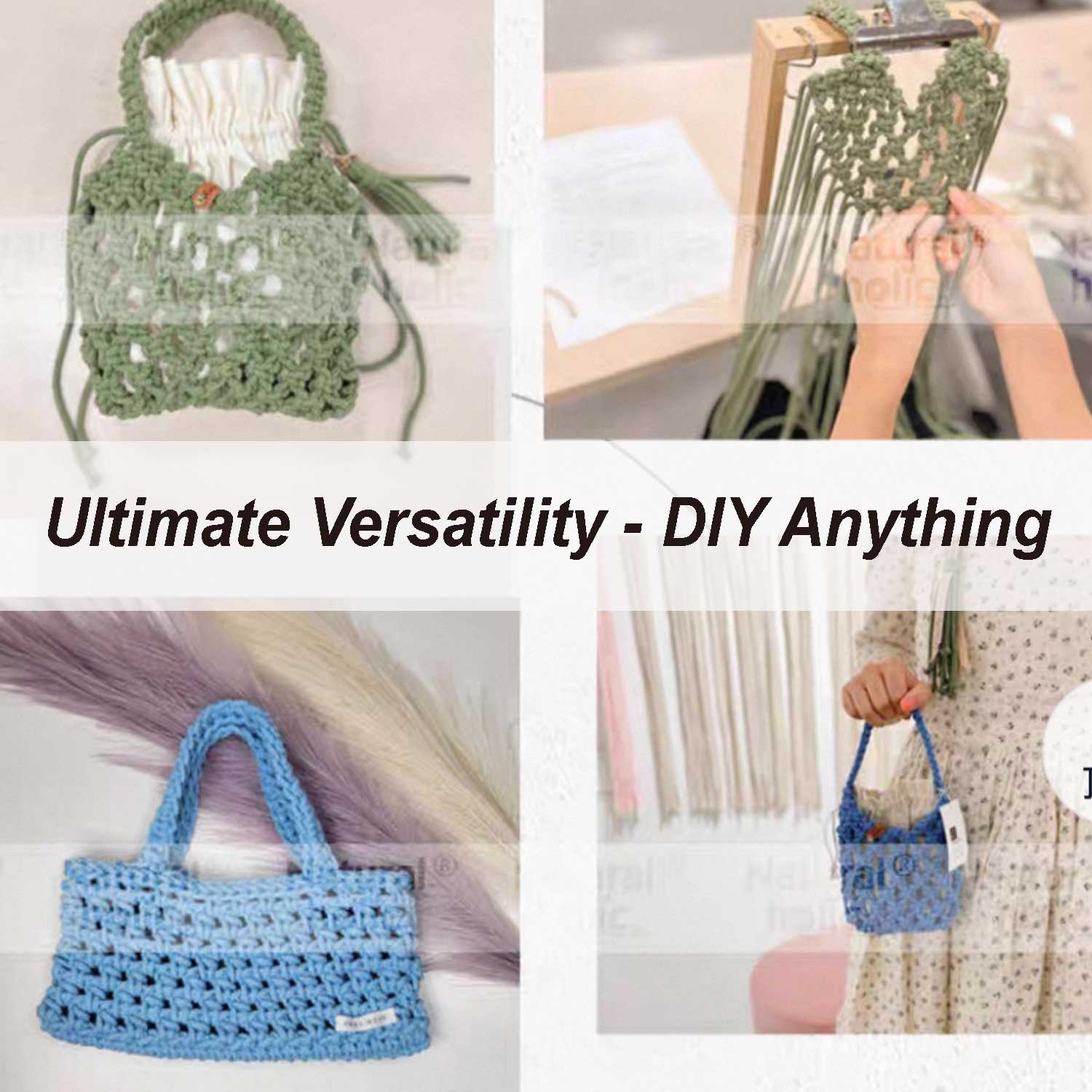 5mm Matte Polyester Round Cord - Hollow Core Braided Yarn for Crochet, Macramé & DIY Home Decor （35oz/600g)