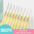 10-Piece Ergonomic Hook Kit（0.9 mm - 3.5 mm) with Travel Case Freeasyfar