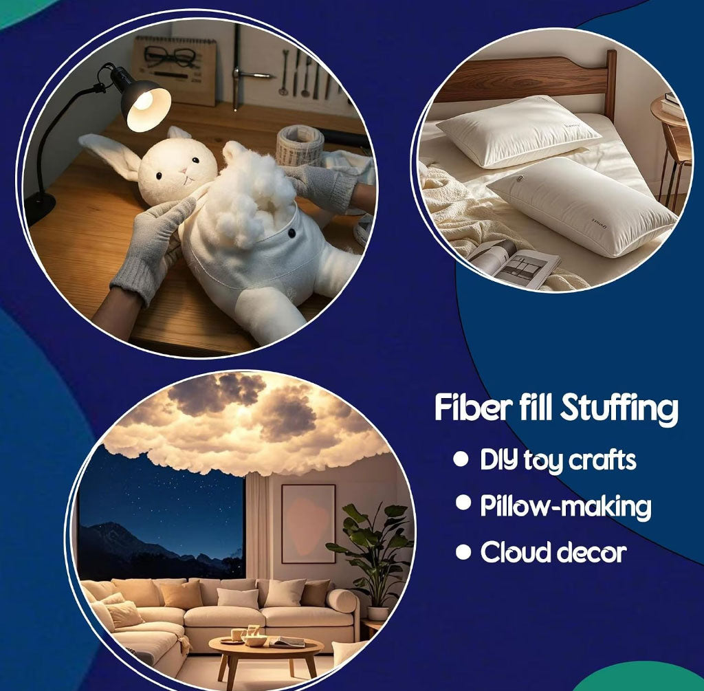 Soft Polyester Fiberfill Stuffing for Stuffed Animals, Crafts, Crochet