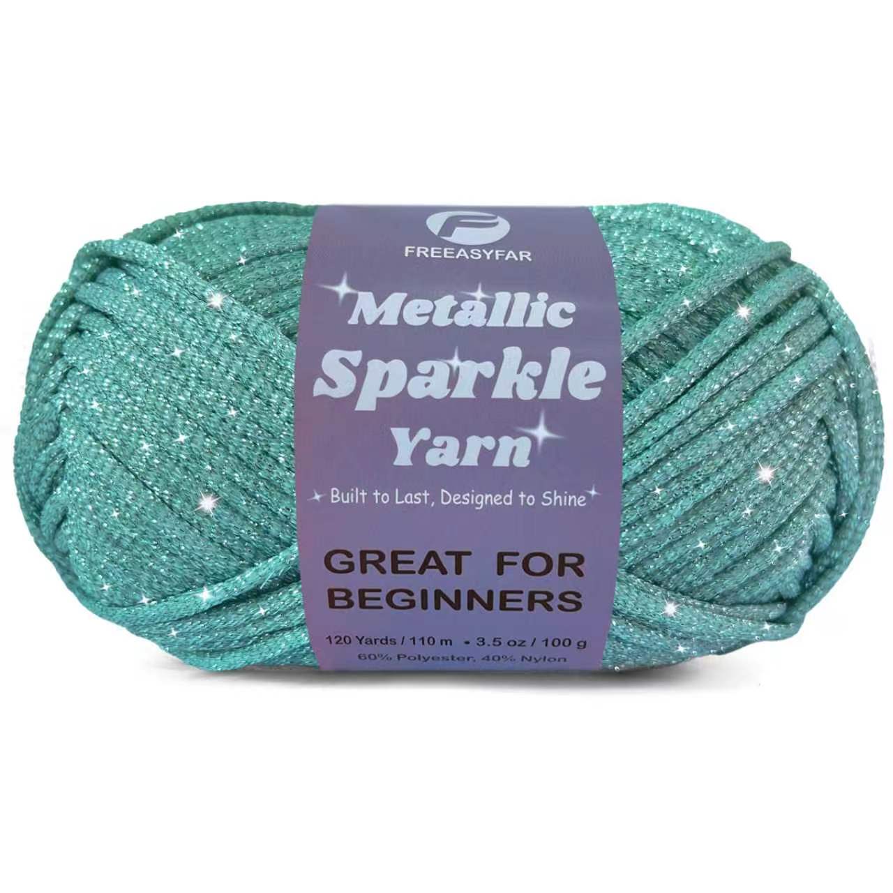 Metallic Sparkle Yarn for Crochet and Knitting with Easy-to-See Stitches