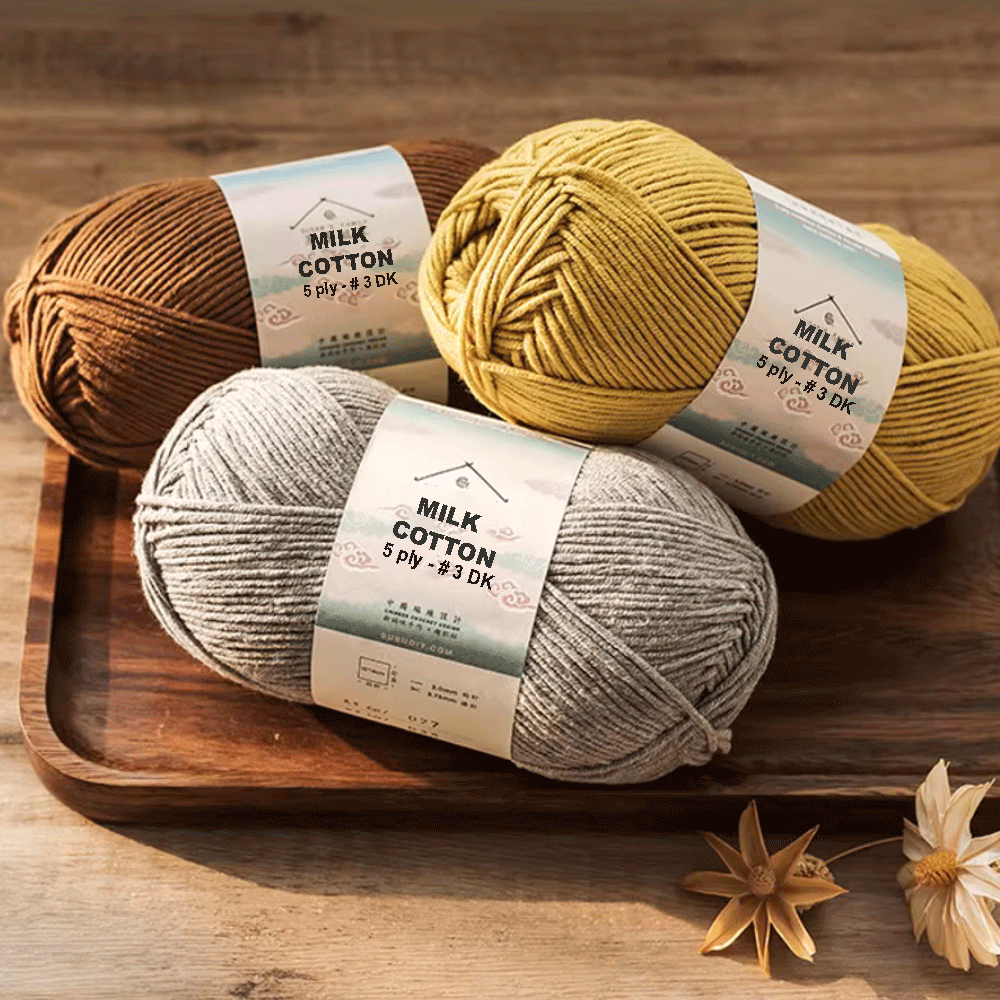 5 ply 60% Cotton 40% Acrylic Soft Yarn - #3 DK Sport