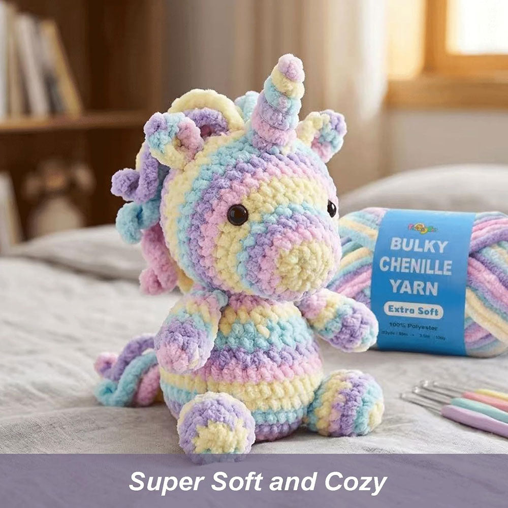 Light Bulky Super Soft Chenille Yarn for Amigurumi & Blankets