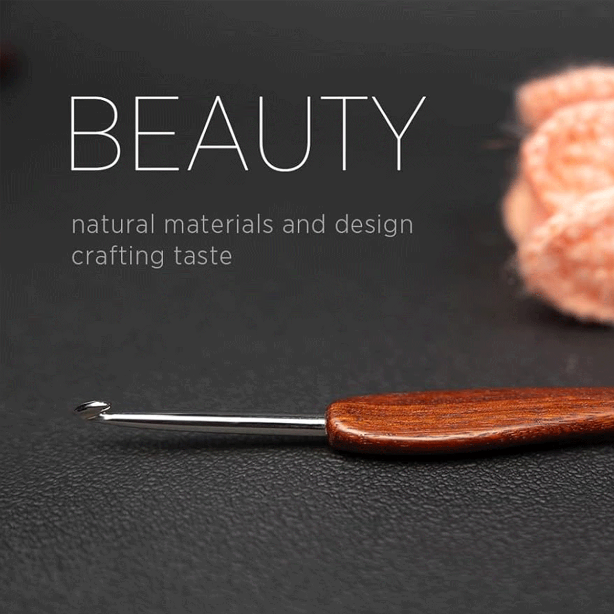 Luxury Wooden Crochet Hook -  Hand Carved Rosewood handle, Artistic & Ergonomic Design Freeasyfar