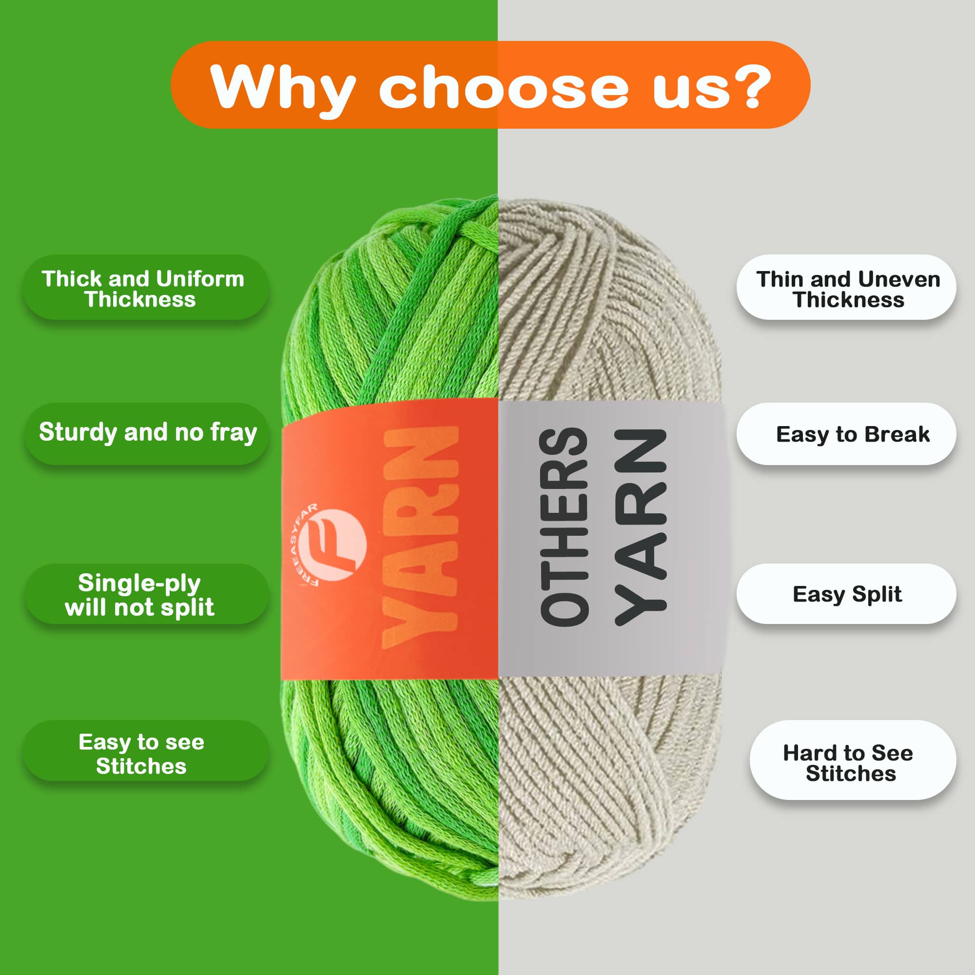 1 Pack 3.5oz/120yards,Beginner Easy Yarn for Crocheting and Knitting with Easy-to-See Stitches; Medium Weight #4(Variegated Color) Freeasyfar