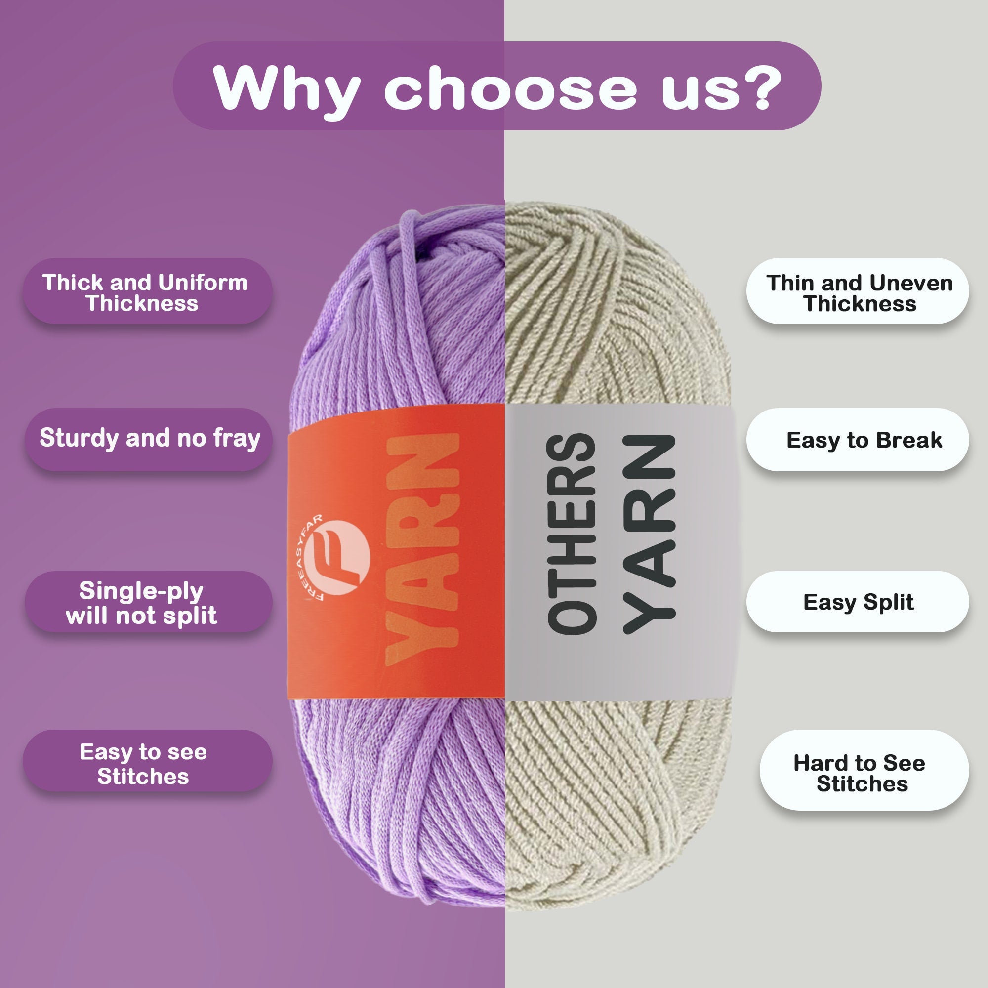 4 Pack(4x60 yds) Beginner Easy Yarn for Crocheting and Knitting-(Azure wave+Lavender+Green+Yellow) Freeasyfar