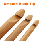 4PCS Giant Bamboo Crochet Hooks - 15mm /20mm/ 25mm /30mm Freeasyfar