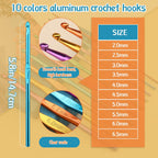100 Pcs Crochet Hooks Set, Crochet Hooks Kit with Storage Case for Beginners-Purple Freeasyfar
