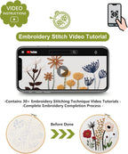 3 Sets Embroidery Kit,Cross Stitch Kits for Beginners,Needlepoint Kits for Adults with Easy Floral Pattern Hand Crafts,Hoop,Needle,Mothers Day Gifts Freeasyfar