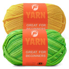 2 Pack Beginner Easy Yarn with Easy-to-See Stitches - Medium #4 Freeasyfar