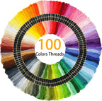 Embroidery Kit 215 Pcs,100 Colors Threads,5 Pcs Embroidery Hoops,3 Pcs Aida Cloth,40 Sewing Pins, Cross Stitch Tools and Embroidery Starter Kit for Adults and Kids Beginners Freeasyfar