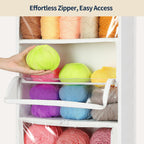 Hanging Yarn Storage Organizer with 6 Zippered Closure Compartments