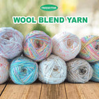Variegated Wool Blend Yarn - 2 Pack #3 DK Weight Single-Ply Roving Yarn for Knitting & Crochet