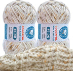 Variegated Wool Blend Yarn - 2 Pack #3 DK Weight Single-Ply Roving Yarn for Knitting & Crochet