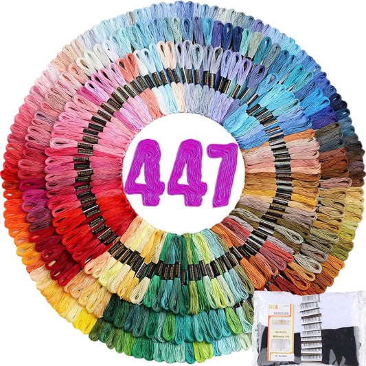 447 Colors Embroidery Floss | Rainbow Thread for Embroidery, Cross Stitch Thread Freeasyfar
