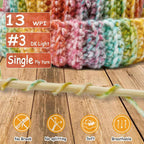 Variegated Wool Blend Yarn - 2 Pack #3 DK Weight Single-Ply Roving Yarn for Knitting & Crochet