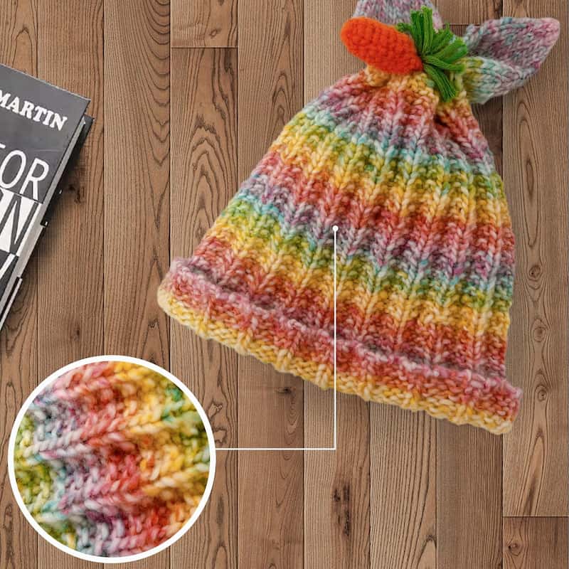 Variegated Wool Blend Yarn - 2 Pack #3 DK Weight Single-Ply Roving Yarn for Knitting & Crochet