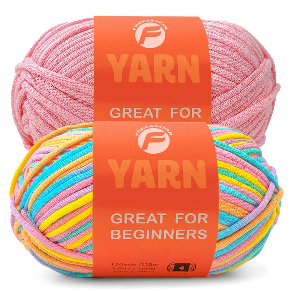 2 Pack Beginner Easy Yarn with Easy-to-See Stitches - Medium #4 Freeasyfar