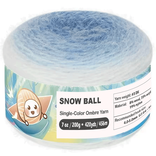 SNOW BALL Ombre Gradient Yarn for Knitting and Crochet, #3 DK Weight ,Acrylic Wool Blend, 200g/456m Cake Yarn （Mint Green） Freeasyfar