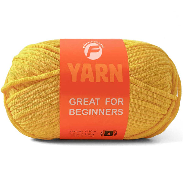 Medium Weight #4 -Solid Color Beginner Easy Yarn with Easy-to-See Stitches Freeasyfar