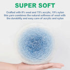 Ombre Gradient Cake Yarn - 200g #3 DK Weight Wool Blend for Shawls & Cardigans