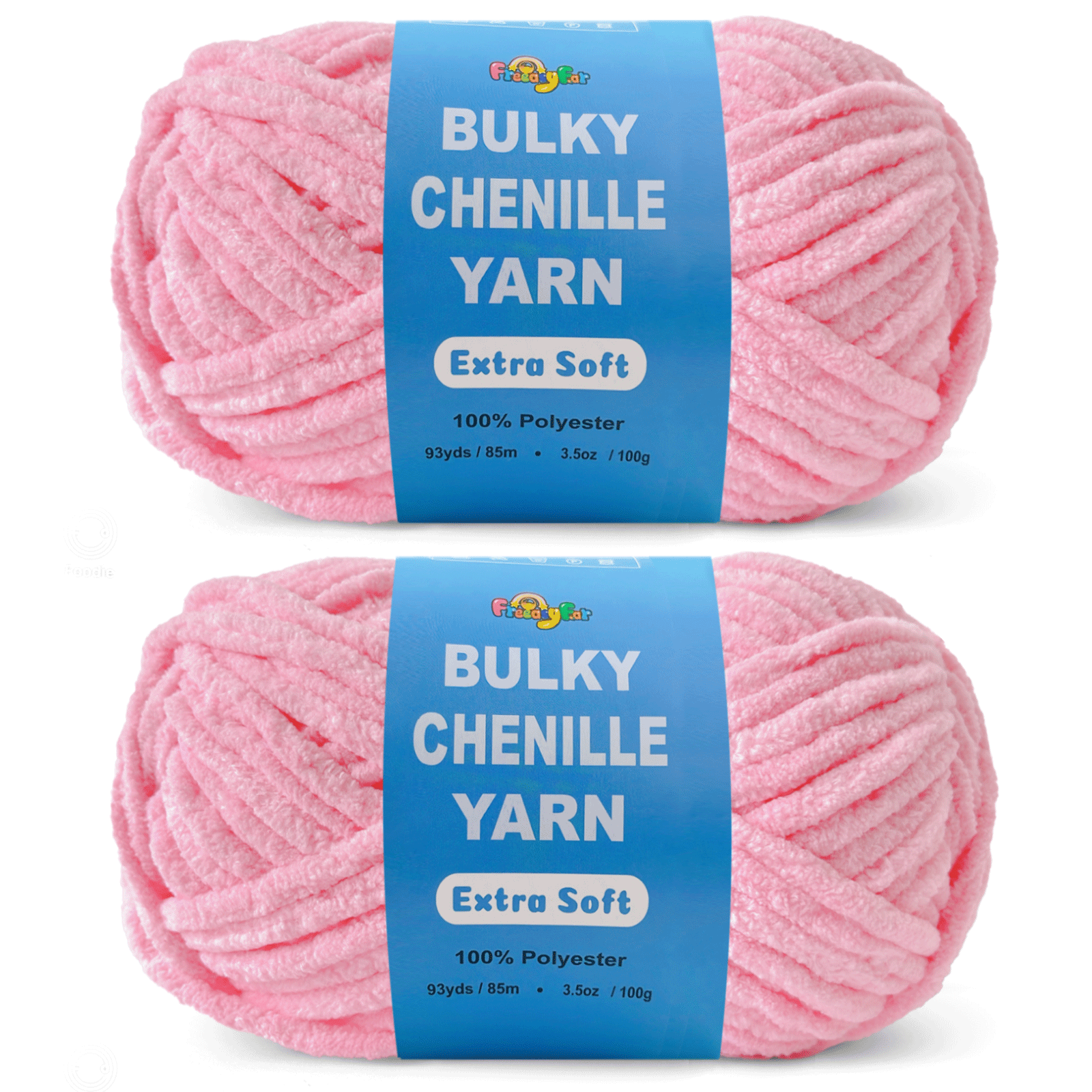 Pink Velvet Chenille Yarn for Crocheting and Knitting – Bulky (93 Yards/100g), Extra Soft Plush Yarn Freeasyfar