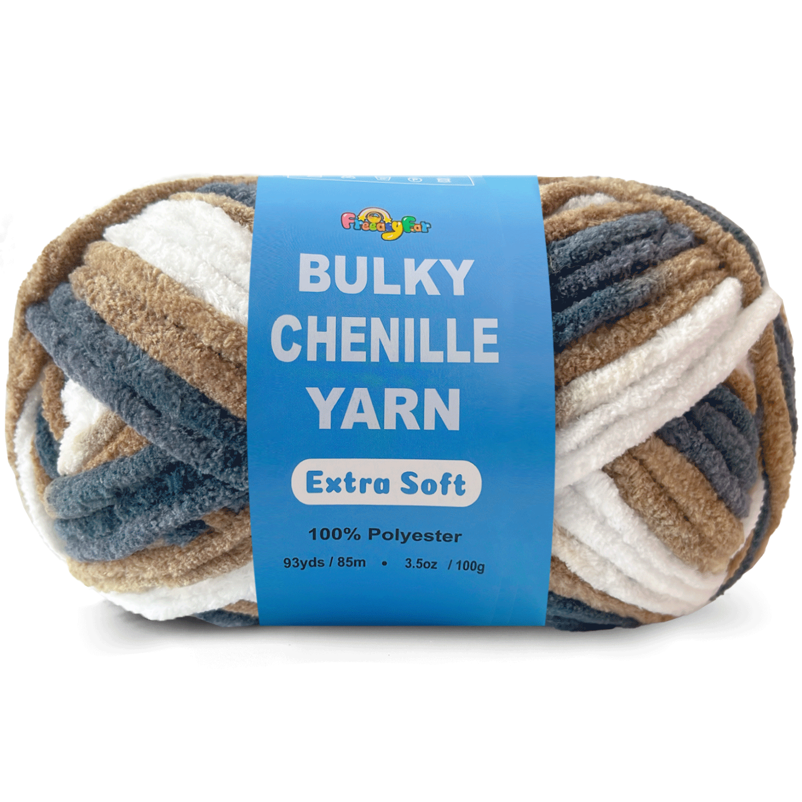 Earth Mix Mocha Brown Velvet Chenille Yarn for Crocheting and Knitting – Bulky (93 Yards/100g), Extra Soft Plush Yarn Freeasyfar