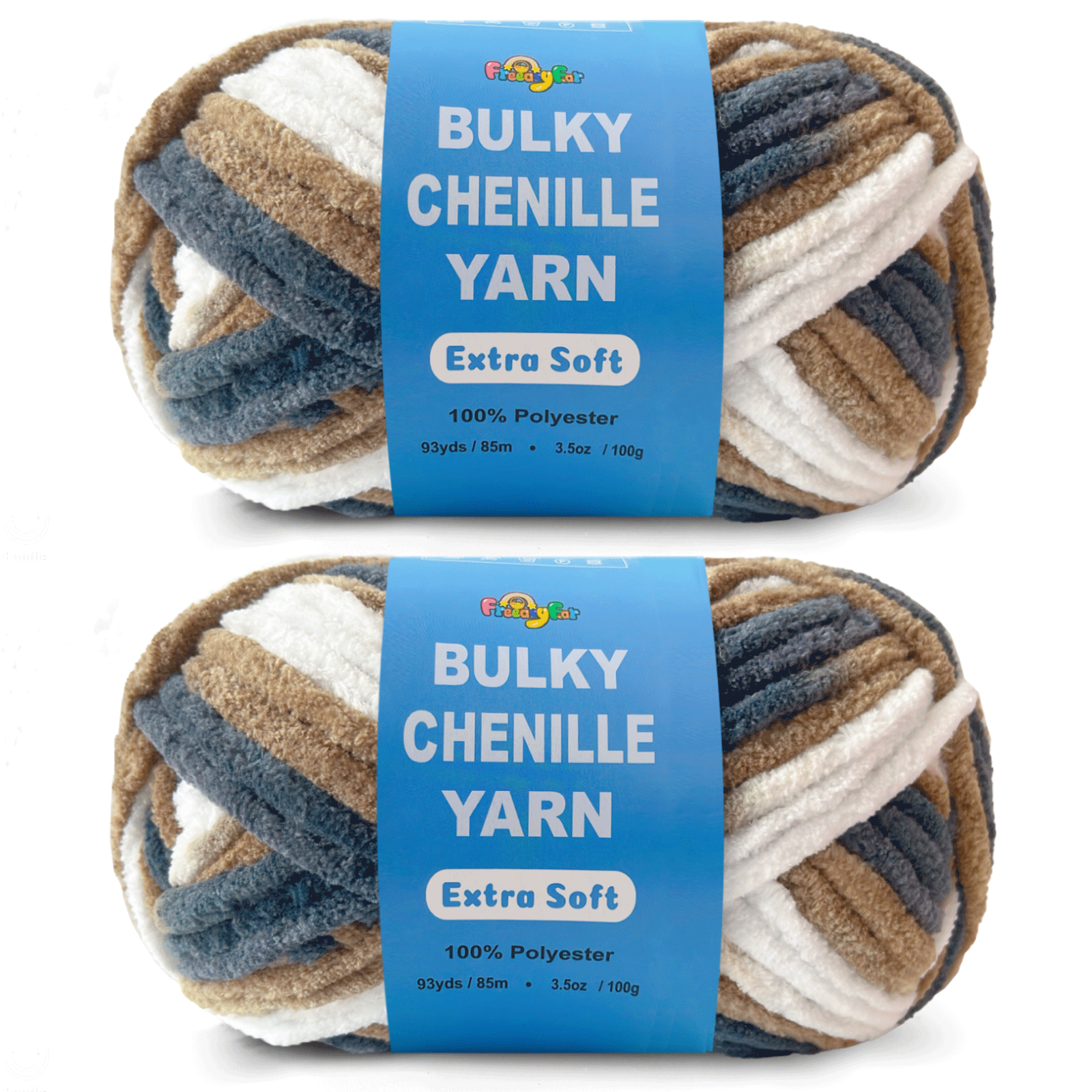 Earth Mix Mocha Brown Velvet Chenille Yarn for Crocheting and Knitting – Bulky (93 Yards/100g), Extra Soft Plush Yarn Freeasyfar