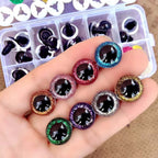 30 Pcs Glitter Safety Eyes for Amigurumi - 8 Vibrant Colors Assorted Sparkling Craft Eyes with Washers