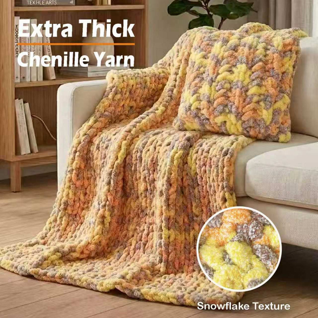 6-Pack Jumbo Chenille Yarn for Crocheting and Hand-Knitting, Crochet Hook included, Total 42 oz/150 yards