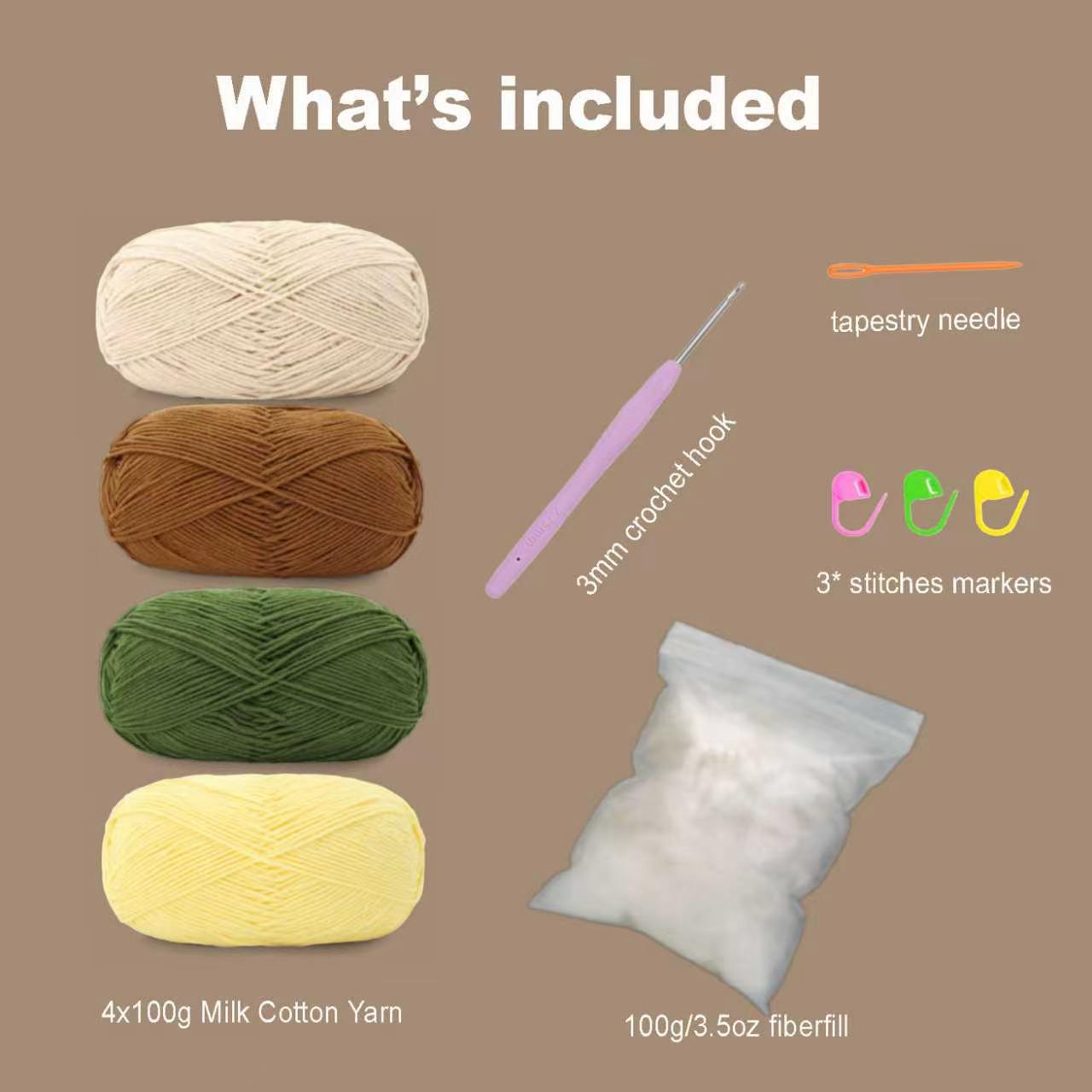 Crochet kit for beginners - Happy Heart Cactus